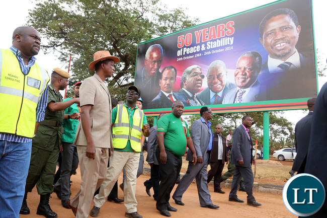President Edgar Lungu Inspects Ndola Kitwe Road Project in Ndola, Picture By Eddie Mwanaleza/Statehouse.