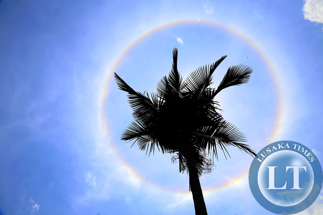 Rainbow seen around the sun in Lusaka