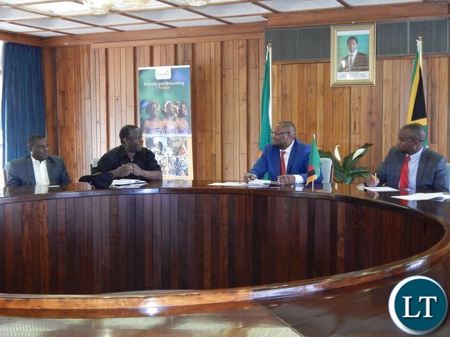 L - R - Project consultant, Mr. ...Mulenga and His Execellency Mr. Emmanuel Mwamba and First Secretary for Economic and Trade Mr. Mande Kauseni during meeting L - R - Project consultant, Mr. ...Mulenga and His Execellency Mr. Emmanuel Mwamba and First Secretary for Economic and Trade Mr. Mande Kauseni during meeting