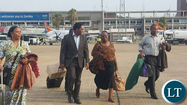 HH with former First Lady Maureen Mwanawasa at KKIA