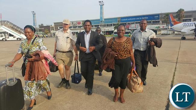 HH with Maureen Mwanawasa at KKIA