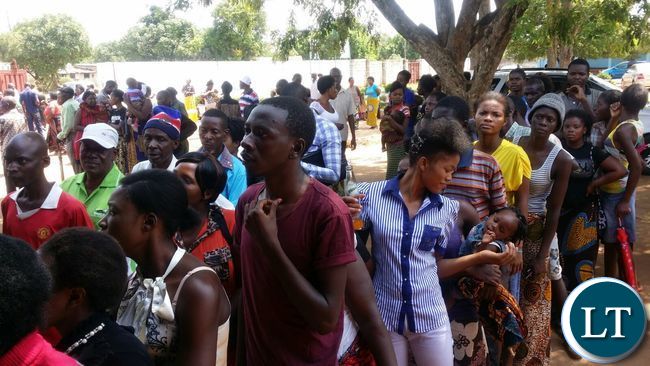 Happily waiting for their turn to register as voters in Kabushi constituency