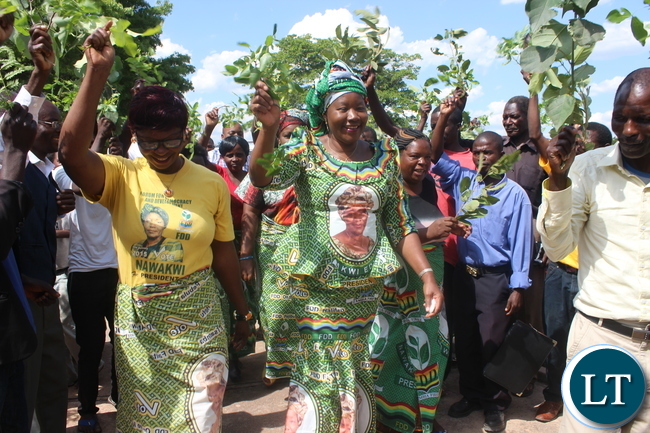 Ms. Nawakwi on arrival at the Mungwi ward conference.