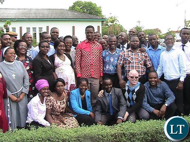 President Edgar Lungu poses for a photograph with teachers from Ibenga girl’s secondary school in Mpongwe shortly after visiting the facility. President Edgar Lungu poses for a photograph with teachers from Ibenga girl’s secondary school in Mpongwe shortly after visiting the facility.