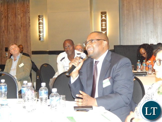 Mr. Emmanuel Mwamba makes an intervention during during discussion before the launch of the Zambia-South Africa Business Council in Johannesburg