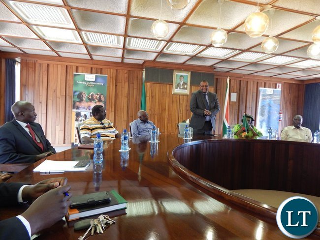 Zambia's High Commissioner to South Africa His Excellency Mr. Emmanuel Mwamba, speaking