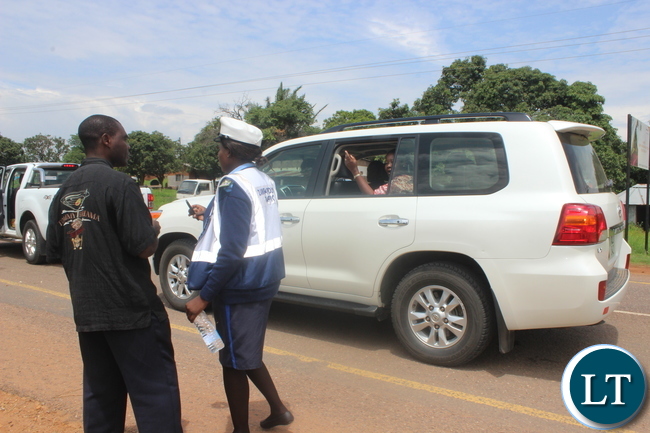 Edith Nawakwi leaves the check point