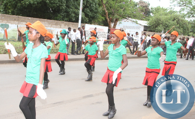 Majorrets during the World AIDS day Commemoration march past in Livingstone