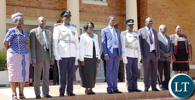 President Edgar Lungu Pose with Police Chiefs