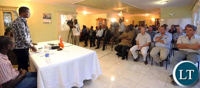 President Edgar Lungu Addressing Mkushi Commercial Farmers on Tuesday Night in Mkushi, The President is Visiting three Districts of Central Province, Luano , Mkushi and Serenje Inspecting developmental Projects..PICTURE BY EDDIE MWANALEZA/STATEHOUSE..