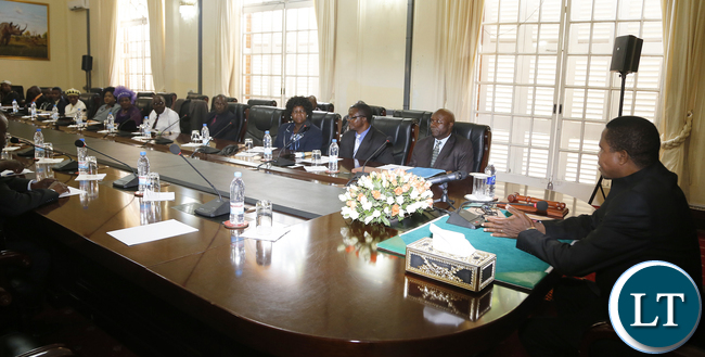 President Edgar Lungu on thursday held Meeting with 15 Copperbelt Lamba- Lima Chiefs at State House they were lead by Senior Chief Chiwala and Senior Mushili- Picture by Eddie Mwanaleza/State house 24-12-2015.