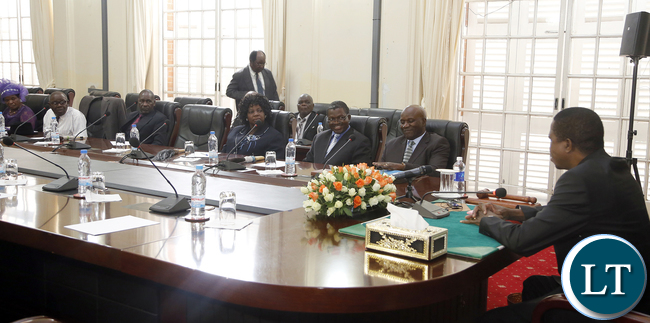 President Edgar Lungu on thursday held Meeting with 15 Copperbelt Lamba- Lima Chiefs at State House they were lead by Senior Chief Chiwala and Senior Mushili- Picture by Eddie Mwanaleza/State house 24-12-2015.