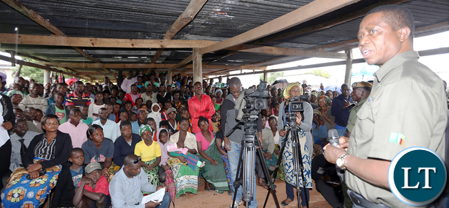 President Lungu address Kawamba Tea Workers 7402 President Edgar Lungu addressing Kawambwa Tea plantation Workers at the Factory - PICTURE BY EDDIE MWANALEZA/STATEHOUSE.