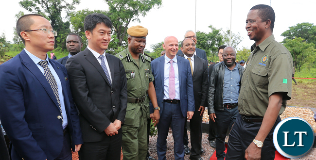 President Edgar Lungu with Mr Richard Bennett CEO SunBird Bioenegry Africa and other Officials at Kawambwa Cassava farm and biorefinery plant which will Produce Bioethonol (biofuel)- PICTURE BY EDDIE MWANALEZA/ STATEHOUSE.16-12-2015