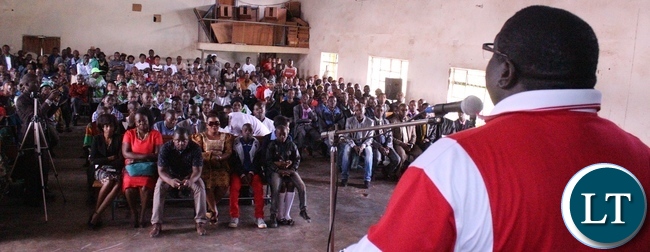 Kambwili addressing Mporokoso residents