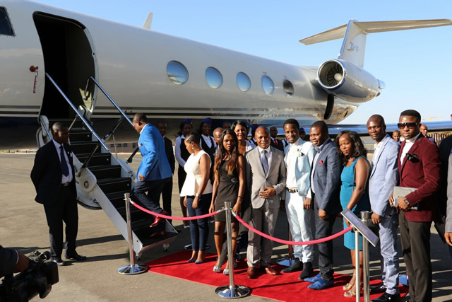 Prophet Bushiri enters his jet