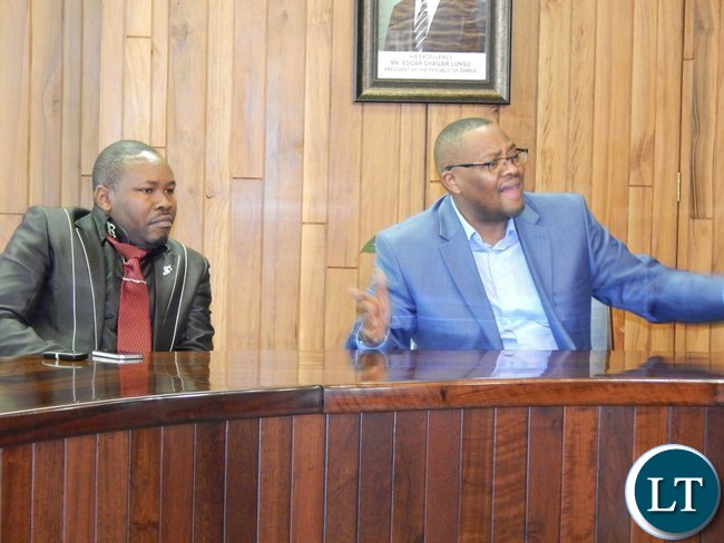 Zambia's High Commissioner to S. Africa, His Excellency Mr. Emmanuel Mwamba with Ubun2 Group of Companies Corporate Affairs Director Apostle Emmanuel Nkhoma at the High Commission in Pretoria
