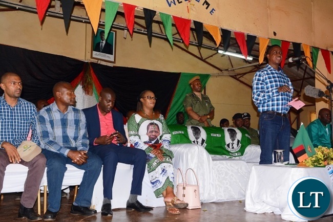 PRESIDENT Edgar Lungu addressing Petauke residents today