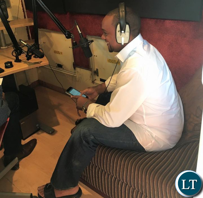 In a relaxed mood-Miles Sampa during the radio interview