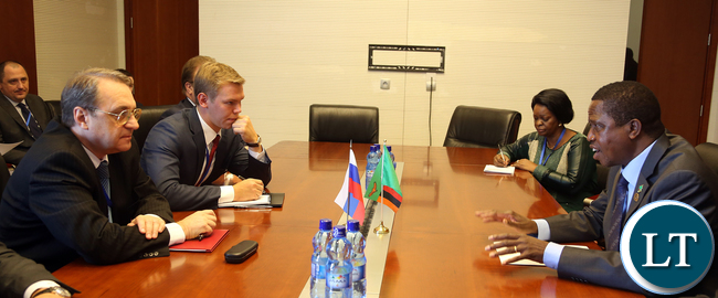 President Lungu Meets Russian Delegation in Addis 2550