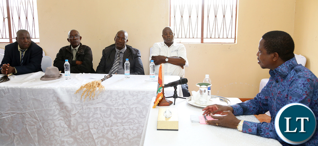President Edgar Lungu Talks to a young Patient at Namwala Disrict Hospital on Staturday - Picture By Eddie Mwanaleza/statehouse. 13-2-2016.
