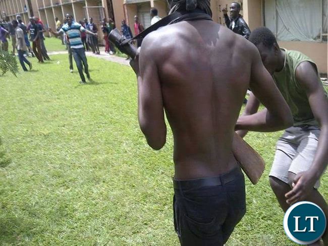 CBU Students with tear gas gun grabbed from a police officer