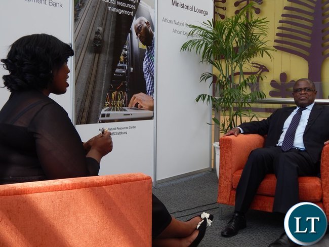 Mines Minister Mr. Christopher Yaluma in an interview with SABC's Liabo Setho at the Mining Conference in Cape Town on 8th February, 2016