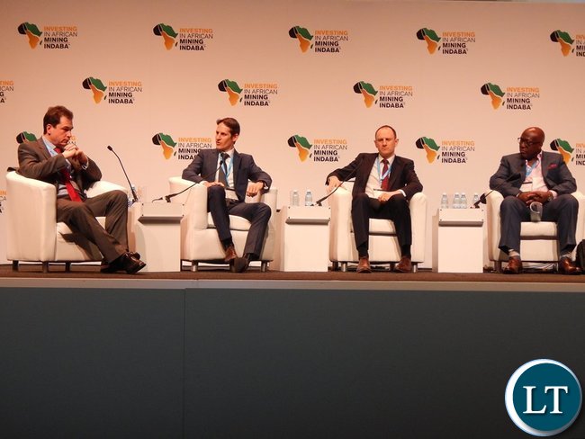 (R-L) ZCCM-IH CEO Dr. Pius Kasolo, Wood Mackenzie Senior Research Manager Mr. Nick Pickens, Eurasian Resources Group Sales Director Mr. Giles Smith and Senior Research Analyst from Bernstein Mr. Paul Gait during a panel discussion on 8th February, 2016