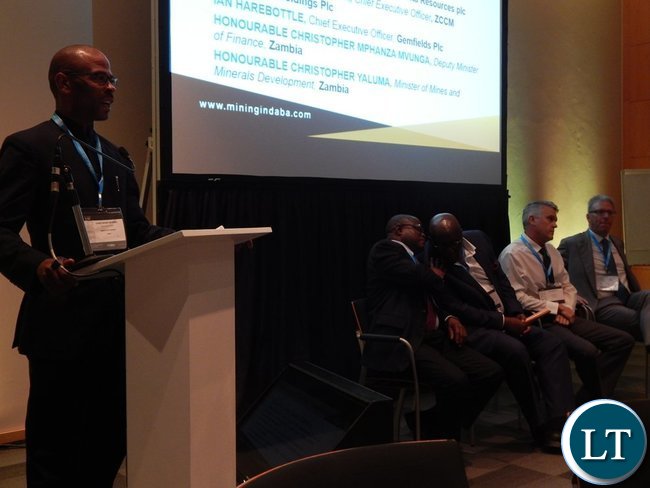Mr. Mvunga making his presentation at the Country Case Study on Zambia session at the 2016 Mining Conference in Cape Town on 10th February