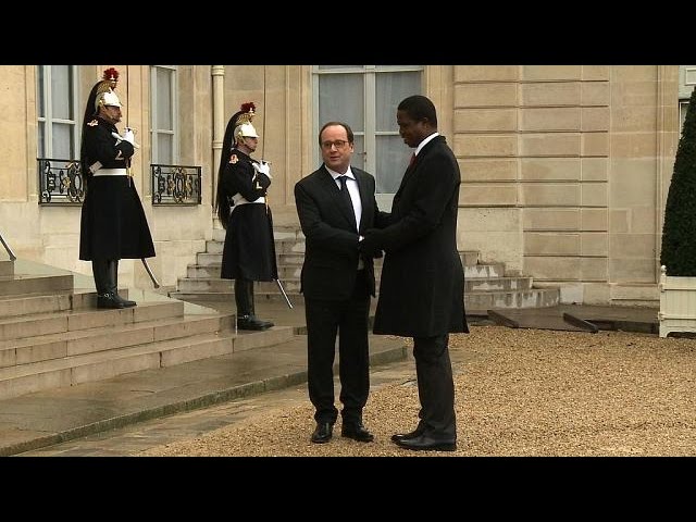 President Lungu meeting French President Hollande at the Elysee
