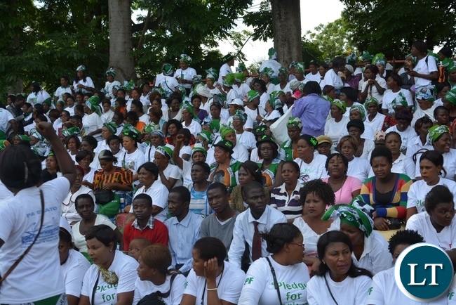Women gathered during the celebrations of international women's day at show ground