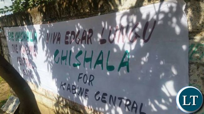Banners in support of Mr Chishala's adoption call