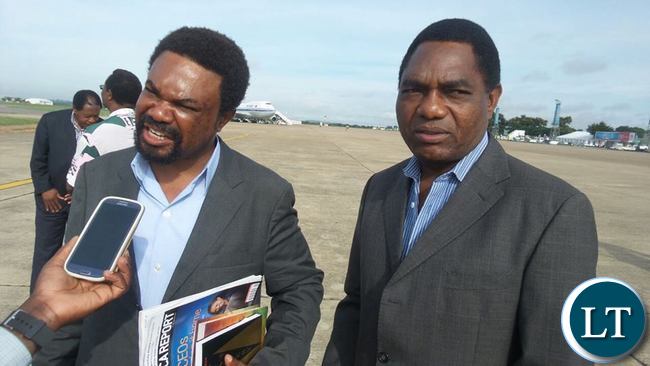 HH and Dr Banda giving interviews at KKIA
