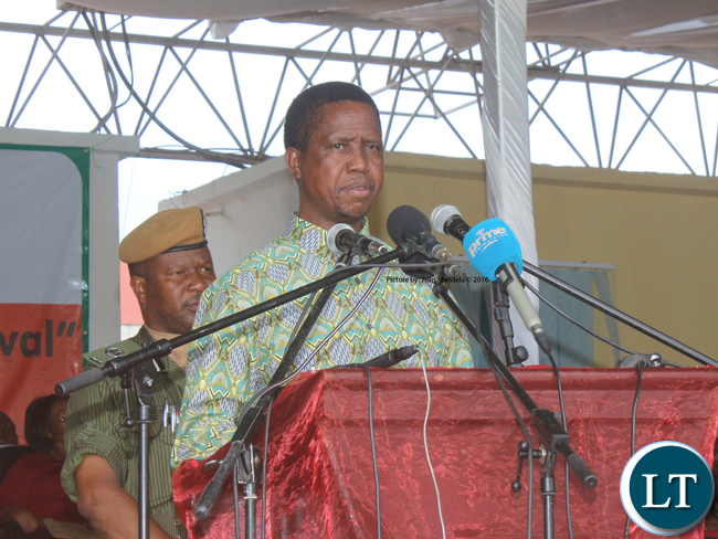 President Lungu delivering his speech