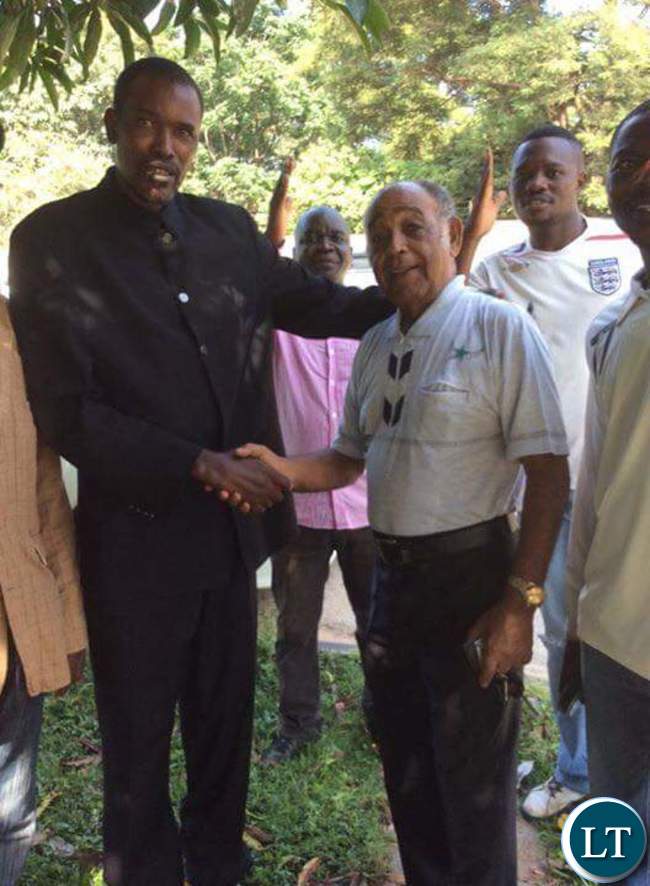 Juddge Ngoma being welcomed to the UPND by Dante Sanders