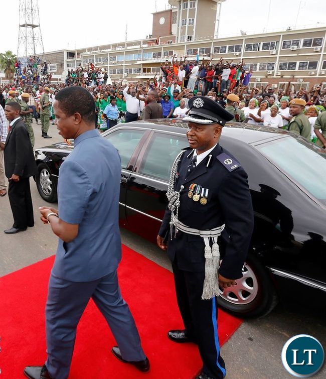 President Lungu leaving KK International Airport