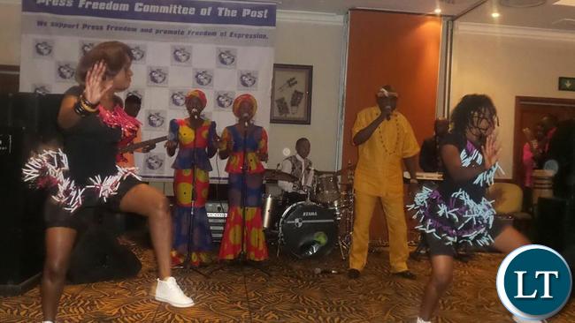 Artist Performing at the Julia Chikamoneka awards which was organised by the Press Freedom Committee of The Post Newspaper