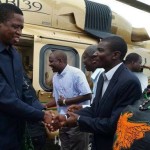 President Lungu being welcomed by area member of Parliament Greyford Moonde