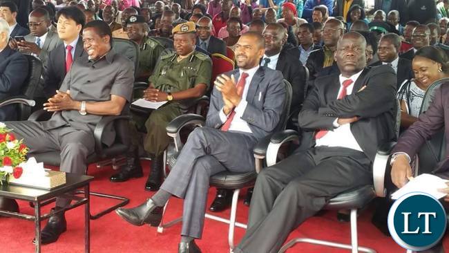 President Lungu at the ground breaking ceremony of the construction of a Youth and sports development centre by the International Youth Fellowship (IYF) organization in Chilanga district