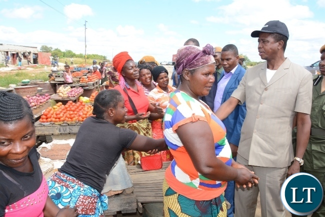 President Lungu greats Marketers10 miles shortly after official opening of Agritech Expo 2016 in Chisamba Central Province President Lungu greats Marketers10 miles shortly after official opening of Agritech Expo 2016 in Chisamba Central Province