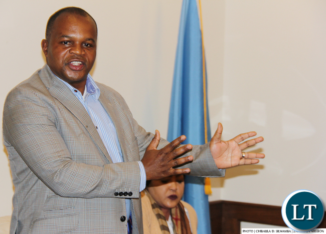 Zambia Air Force Commander Lieutenant General Eric Chimese addressing Zambia UN Mission diplomatic staff (not in picture) in New York on Wednesday 27 April, 2016. PHOTO | CHIBAULA D. SILWAMBA | ZAMBIA UN MISSION Zambia Air Force Commander Lieutenant General Eric Chimese addressing Zambia UN Mission diplomatic staff (not in picture) in New York on Wednesday 27 April, 2016. PHOTO | CHIBAULA D. SILWAMBA | ZAMBIA UN MISSION