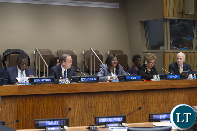 Opening Plenary of the 49th Session of the Commission on Population and Development. Chair Dr. Mwaba Patricia Kasese-Bota.