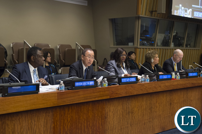 Opening Plenary of the 49th Session of the Commission on Population and Development. Chair Dr. Mwaba Patricia Kasese-Bota.