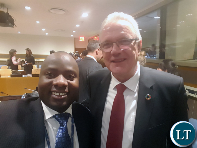 Chibaula Silwamba and EU Commissioner for International Cooperation and Development Neven Mimica