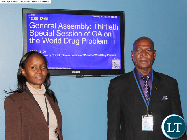 Hon. Gerry Chanda and DEC chief Alita Mbahwe at UNGASS2016