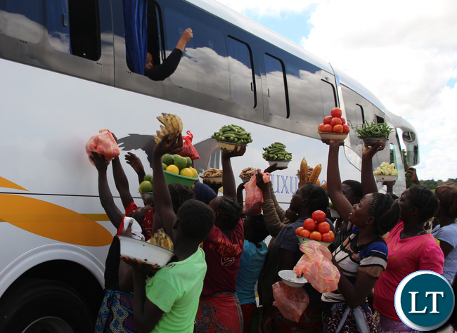 Food sellers along Choma- Monze