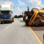 The  truck  B669 AUX was spotted between Choma – Monze road, the driver escaped unhurt according to a bypasser