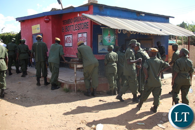 Police intervention in stopping looting foreigners owed shops in Lusaka Zingalume, George, Matero, Chingwere areas Police intervention in stopping looting foreigners owed shops in Lusaka Zingalume, George, Matero, Chingwere areas
