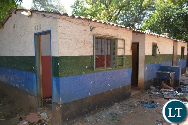 Above are the remains of Dambwa Central Police Post which was attacked and damaged by irate Livingstone residents