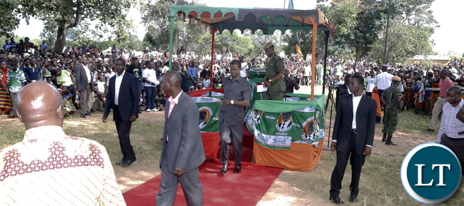 President Edgar Lungu at Mulilansolo Basic School Rally in Chief Mubanga in Chinsali Muchinga Province on Saturday- PICTURE BY EDDIE MWANALEZA.